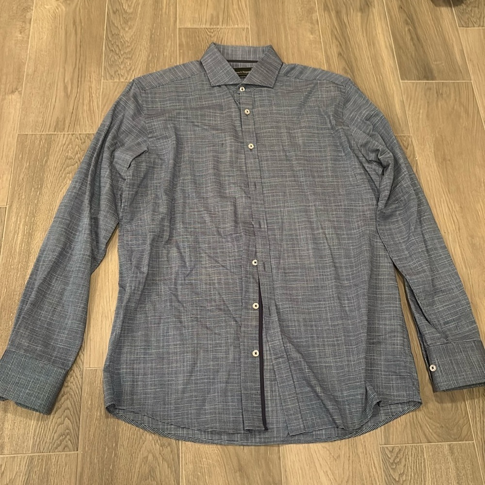Bruun & Stengade Men’s Button Up Long Sleeve Size 15 3/4 Neck 40 Sleeve